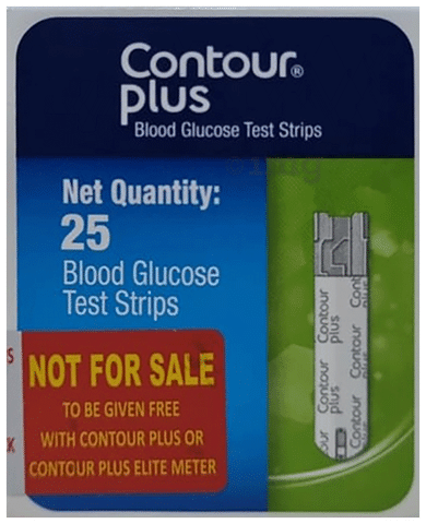 Contour Plus Elite Blood Glucose Monitoring System Glucometer with Contour  Plus Blood Glucose Test Strip 25S Free: Buy box of 1.0 Unit at best price  in India