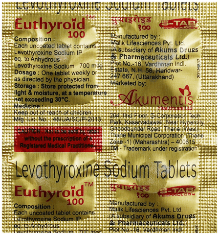 Euthyroid 100 Tablet image