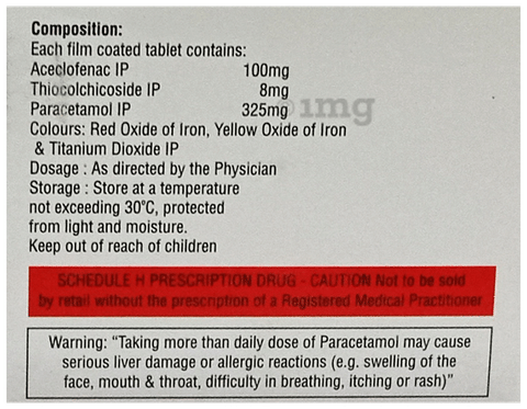 Zerodol TH Max 8 Tablet image