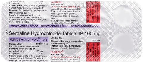 Sertagress 100mg Tablet image Sertagress 100mg Tablet image