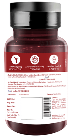 Tata 1mg Tejasya Turmeric Curcumin 95% with Black Pepper (Piperine)  Capsule: Buy bottle of 30.0 capsules at best price in India