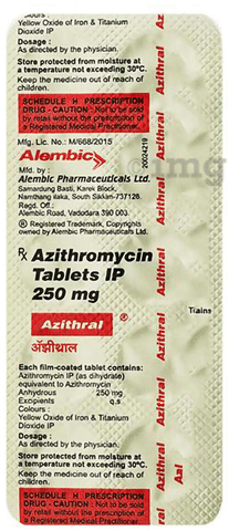 Azithral 250mg Tablet image