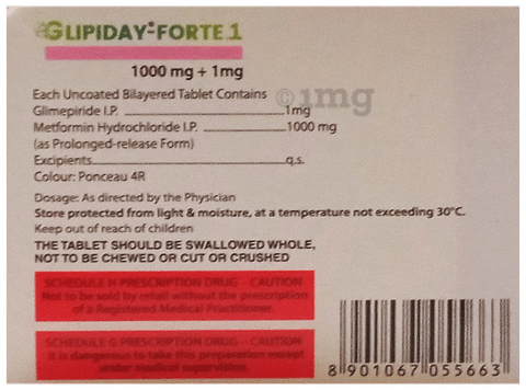 Glipiday-Forte 1 Tablet PR image Glipiday-Forte 1 Tablet PR image