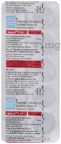 Inderal F 10 Tablet SR image