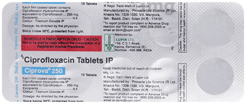 Ciprova 250mg Tablet image