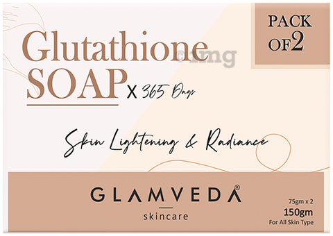 Glamveda Glutathione Skin Lightening & Radiance Soap (75gm Each): Buy box  of 2.0 soaps at best price in India | 1mg