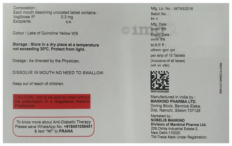 Voglistar 0.3mg Tablet MD image