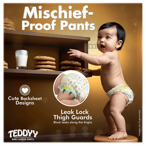 Teddyy Easy Baby Diaper Pants with Soft Elastic Size Large Buy packet of 42.0 diapers at best price in India 1mg