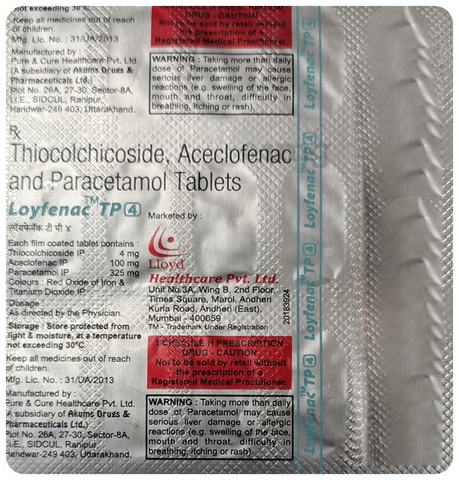 Loyfenac TP 4 Tablet image Loyfenac TP 4 Tablet image