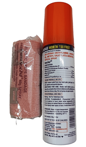 Volini Spray Spray for Sprain, Muscle and Joint Pain Relief | Quick Action | Long-Lasting Relief | Bone, Joint & Muscle Care with Elastic Crepe Bandage Free image