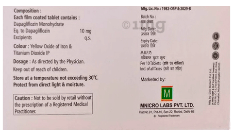 Dapaprize 10 Tablet image