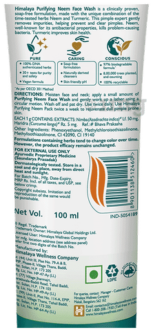 Himalaya neem shop face wash ingredients