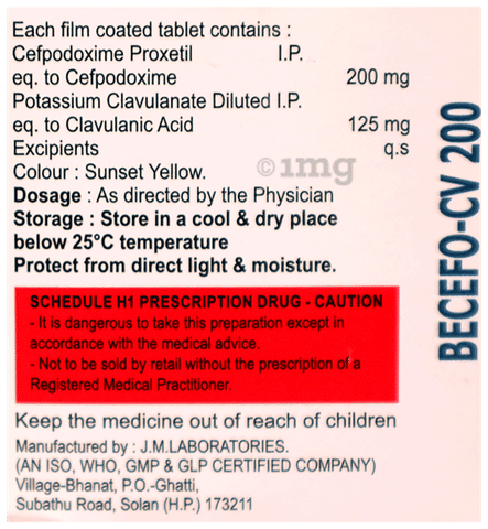 Becefo-CV 200 Tablet image