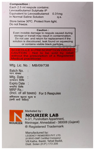 Vosbuta (2.5ml Each) 0.31mg Respules