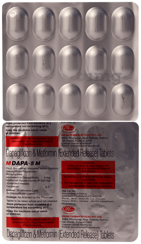 M Dapa M 5mg/500mg Tablet