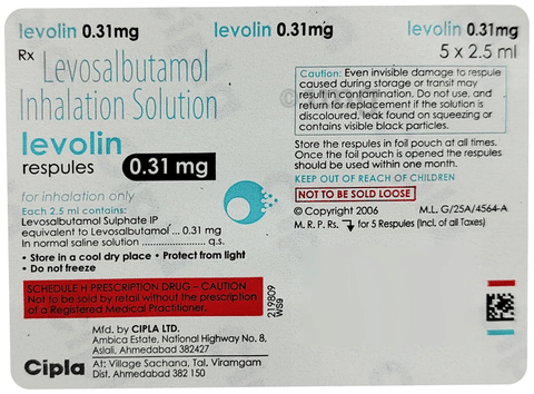 Levolin Respules 0.31mg (2.5ml Each) image