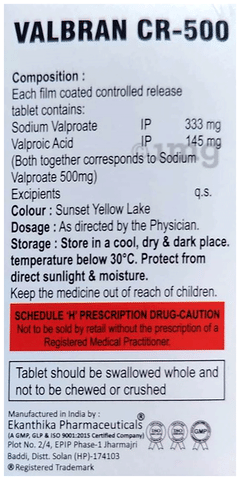 Valbran CR 500 Tablet image Valbran CR 500 Tablet image