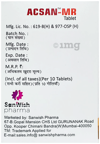Acsan-MR Tablet image Acsan-MR Tablet image
