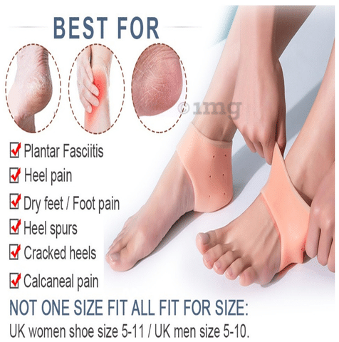 Agarwals Soft Comfy Silicone Gel Heel Pad Foot Protector Socks