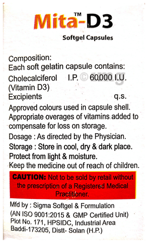Mita-D3 Softgel Capsule image