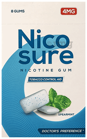 Nicosure Nicotine Polacrilex USP 4mg Gum Spearmint- Sugar Free