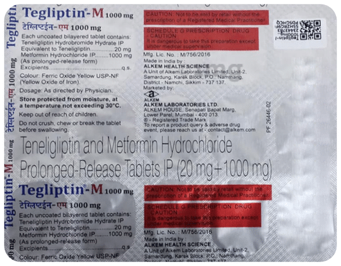 Tegliptin-M 1000mg Tablet PR