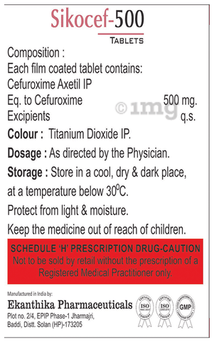 Sikocef 500 Tablet image