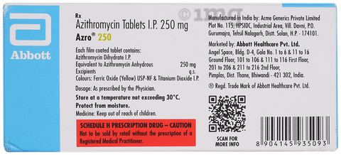 Azro 250mg Tablet image