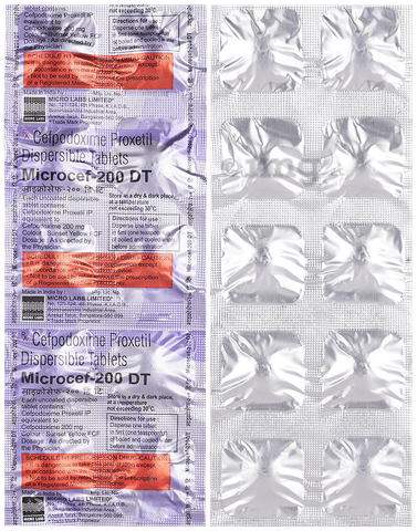 Microcef 200mg Tablet DT image