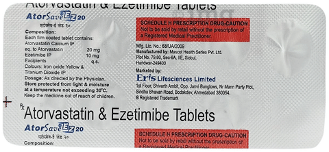 Atorsave EZ 20mg/10mg Tablet image Atorsave EZ 20mg/10mg Tablet image