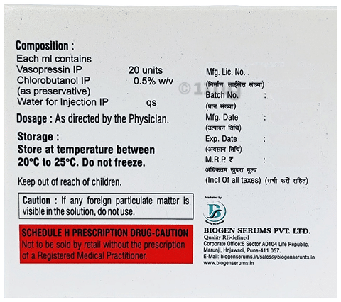 V Pressin Injection
