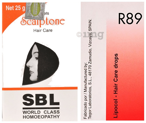 Combo Pack of Dr. Reckeweg R89 Hair Care Drop 30ml & SBL Scalptone Tablet  25gm: Buy combo pack of 2 Packs at best price in India | 1mg