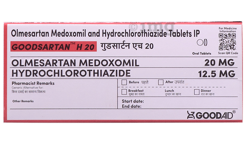 Goodsartan H 20 Tablet image Goodsartan H 20 Tablet image