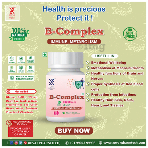 Pharmtech B-Complex 10000mcg Veg Capsule image Pharmtech B-Complex 10000mcg Veg Capsule image