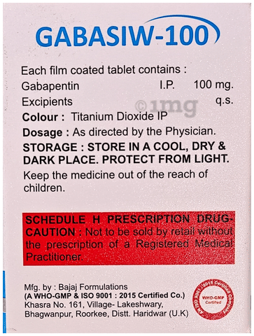 Gabasiw 100 Tablet image Gabasiw 100 Tablet image