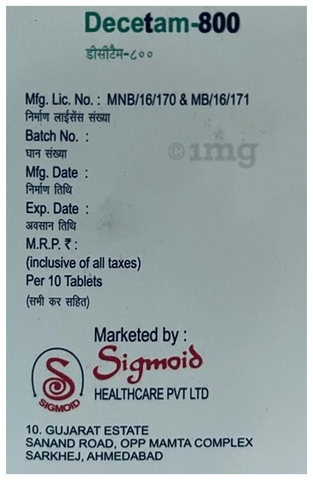 Decetam 800 Tablet