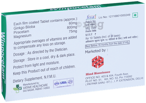 Winpocetam Tablet image