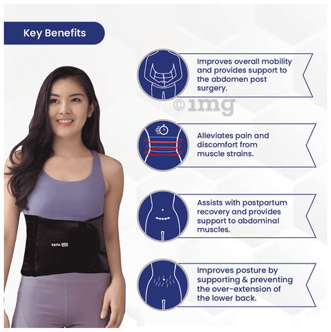 Tata 1mg Abdominal Belt Black, Abdominal Support for post Delivery