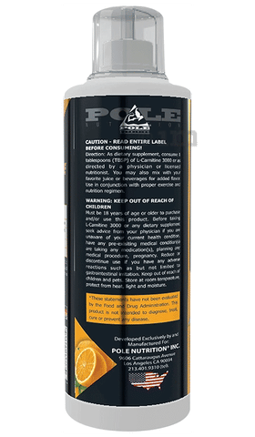 Pole Nutrition L-Carnitine 3000mg Orange Blast: Buy bottle of 500.0 ml  Liquid at   in India | 1mg