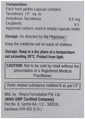 Tacroriv 0.5 Capsule image Tacroriv 0.5 Capsule image
