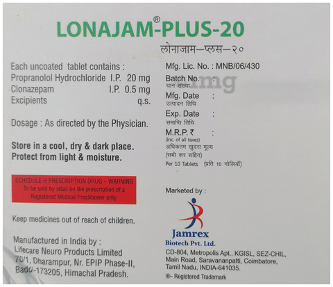 Lonajam-Plus 20 Tablet image Lonajam-Plus 20 Tablet image