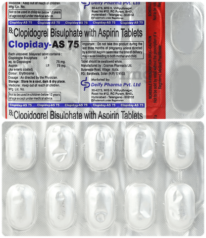 Clopiday AS 75mg/75mg Tablet image