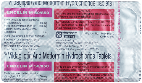 Encelin M 50/850 Tablet image Encelin M 50/850 Tablet image