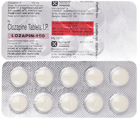 Lozapin 100mg Tablet image