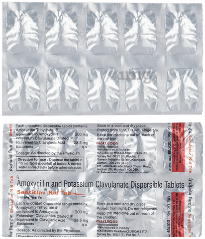 Sensiclav Kid 200 mg/28.5 mg Tablet