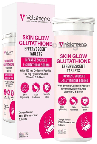 Volamena Nutrition Supplements Skin Glow Glutathione Effervescent Tablet:  Buy bottle of 10.0 Effervescent Tablet at best price in India | 1mg