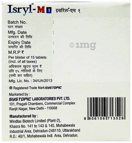 Isryl-M 1 Tablet PR