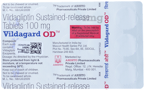 Vildagard OD 100mg Tablet image