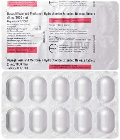 Dapabite M 5mg/1000mg Tablet