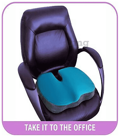 Viaggi Coccyx Orthopedic Memory Foam Seat Cushion with Cooling Gel